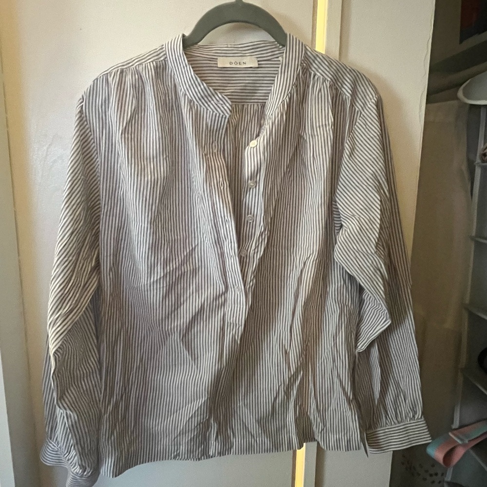 DOEN Striped Button-Up Shirt